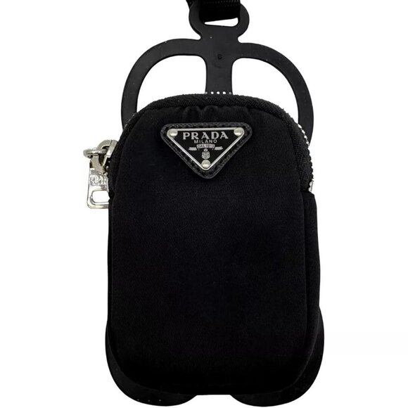 Authentic PRADA Tessuto With Pouch Smart Phone Holder Black Rubber - Picture 4 of 16